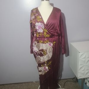 Asos curve dragon kimono fringe dress